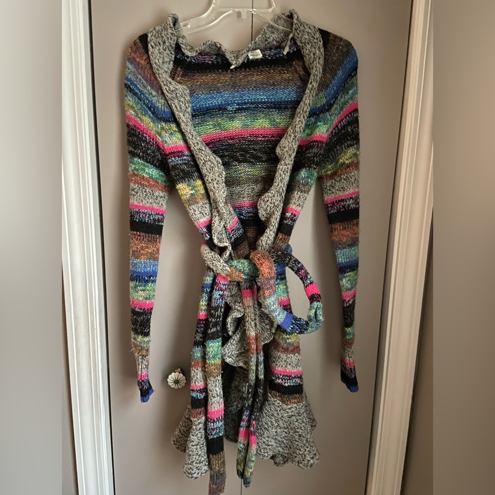 Striped cardigan from anthropology the brand is moth extra small
